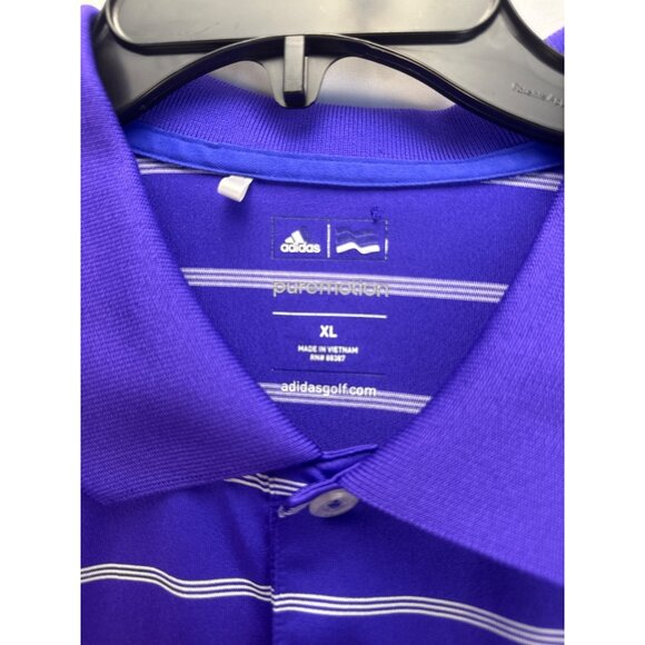 Adidas Golf Purple Striped Polo Shirt Climalite Men’s Size XL Short Sleeve - Picture 3 of 8